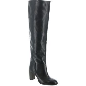 Free People Womens Dakota Black Leather Tall Knee-High Boots Shoes NWT